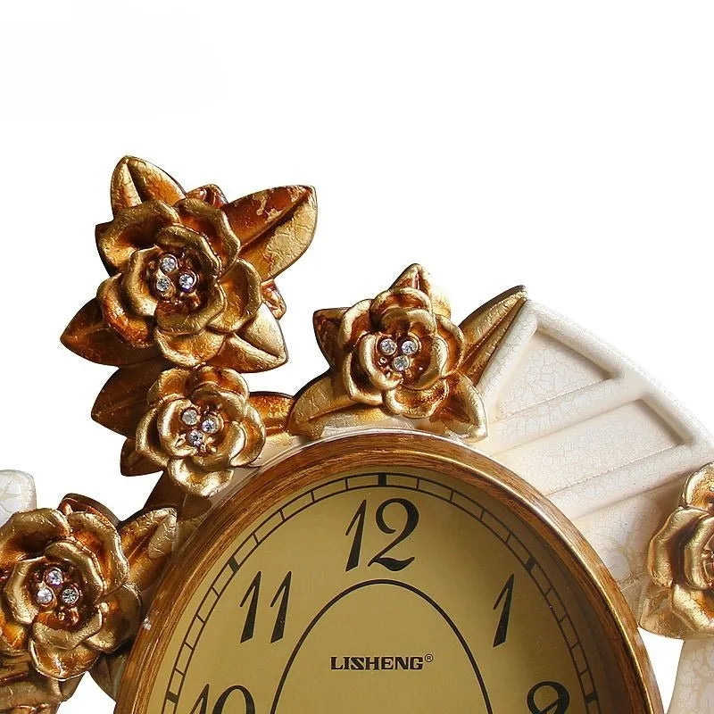 Retro Luxury Tabletop Clock – Silent Quartz Antique Desk Clock Decorative Desk Clock Babs
