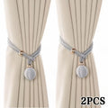 2-Pack French Round Curtain Tie Backs – Adjustable, No Drilling Curtain Tie Backs Babs grey