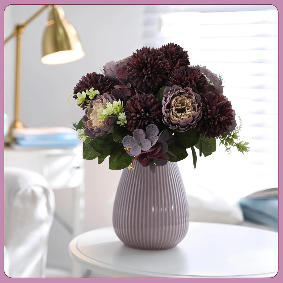 Silk Peony & Hydrangea Artificial Bouquet | Wedding Home Decor Artificial Flower Bouquet Babs