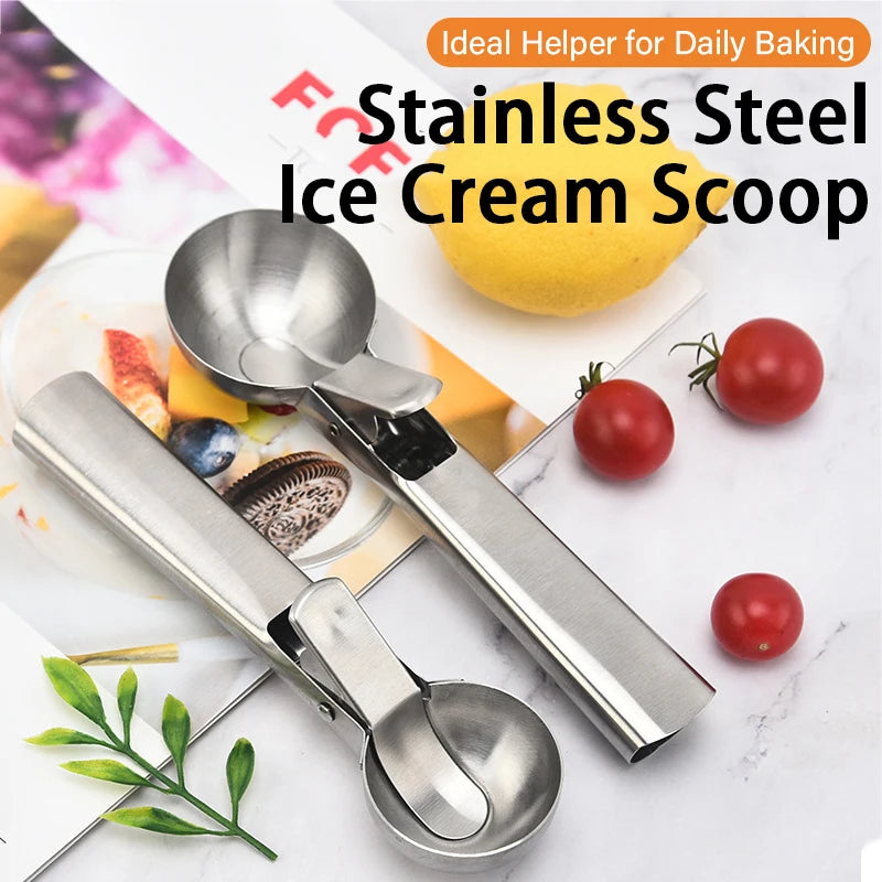 Stainless Steel Ice Cream Scoop & Fruit Ball Spoon Tool Ice Cream Scoop Babs