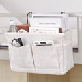 HOMEFISH Bedside Hanging Storage Basket – Dormitory Organizer Hanging Storage Basket Babs White