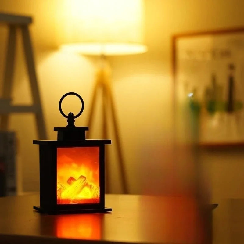 LED Flame Effect Lamp – Retro Fireplace Night Light Décor Flame Effect Night Light Babs