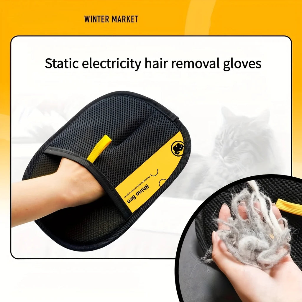 2-Piece Double-Sided Pet Hair Removal & Grooming Gloves Pet Grooming Gloves Babs