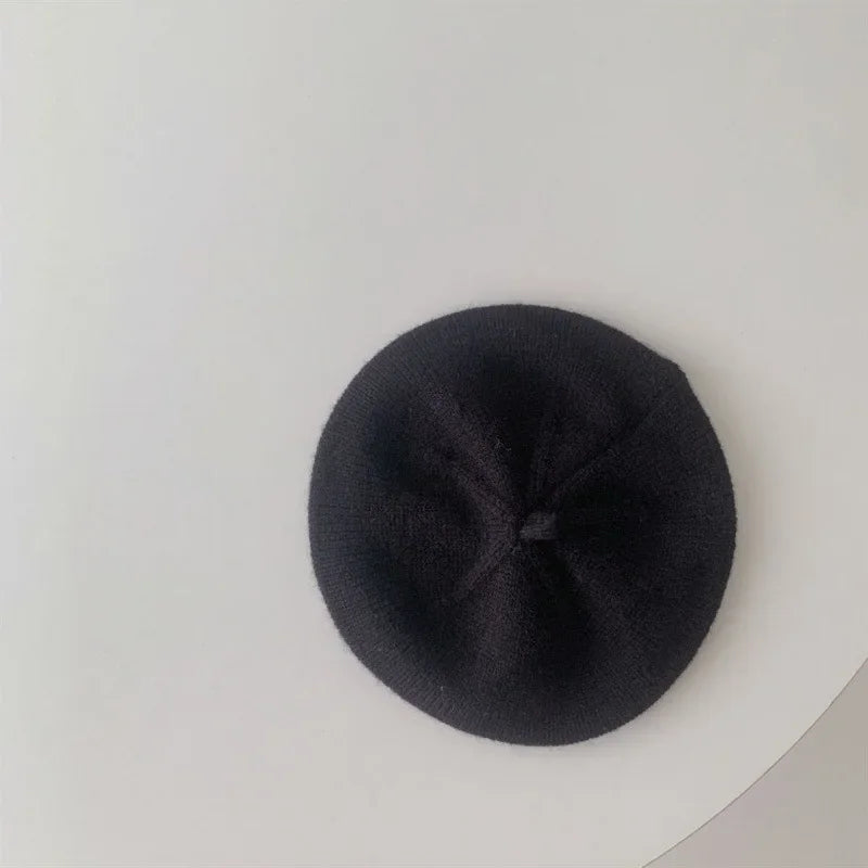 Kids Korean Candy Color Knitted Beret – Boys & Girls 1–3Y Kids Knitted Beret Babs Black 3PCS
