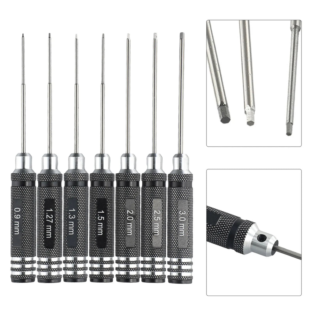 7-Piece HSS Hex Screwdriver Set 0.9–3.0mm for RC Models Hex Screwdriver Set Babs