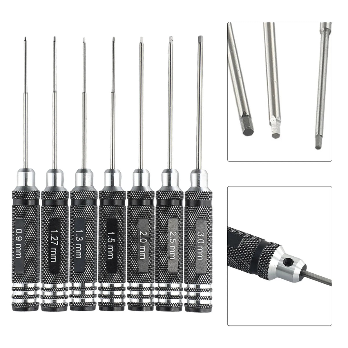7-Piece HSS Hex Screwdriver Set 0.9–3.0mm for RC Models Hex Screwdriver Set Babs