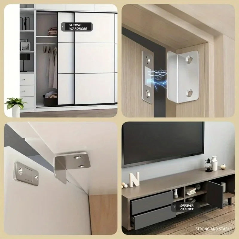 L-Shape No-Drill Magnetic Door Catch – Cabinet & Closet Latch Magnetic Door Catch Babs