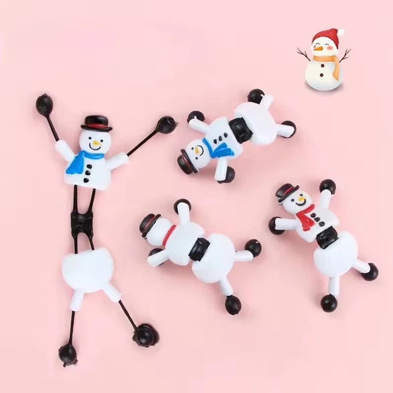 Sticky Snowman Stretchy Wall Climbing Toys – 5-20Pcs Xmas Gift Novelty Stretchy Toy Babs