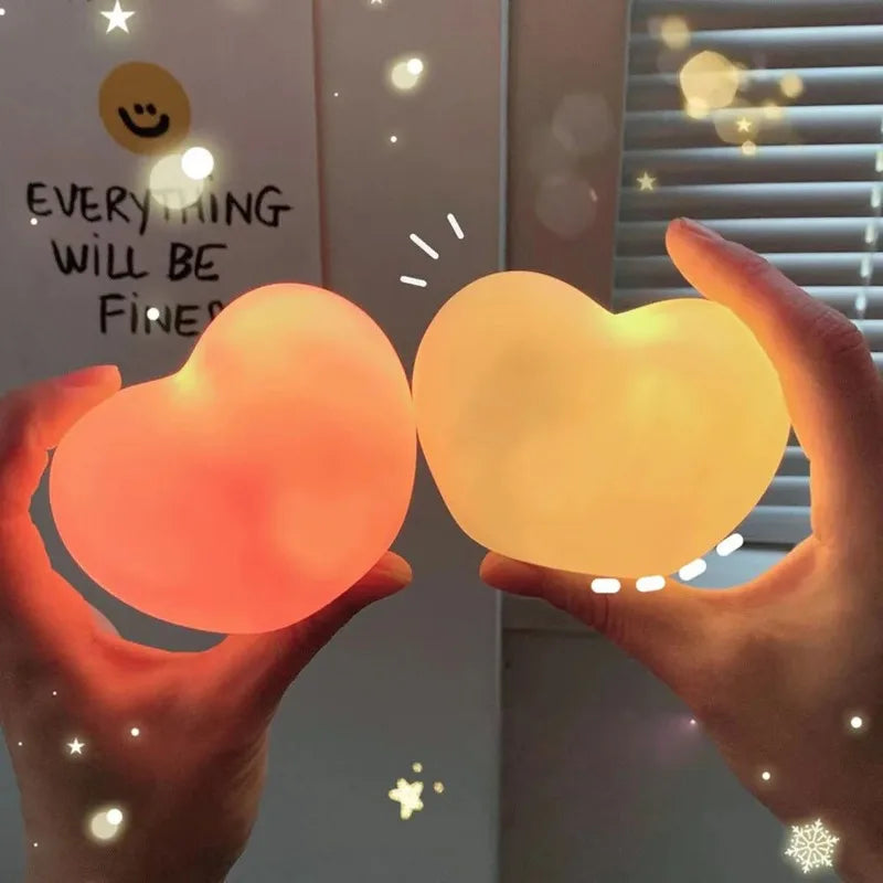 Love Heart Night Light – Soft Glow Bedside Atmosphere Lamp Atmosphere Night Light Babs WHITE