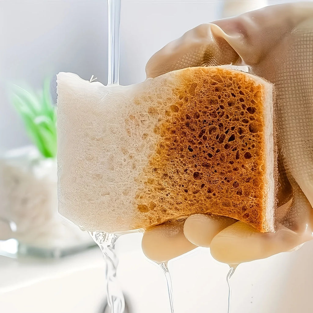 4-Piece Coconut Fiber Kitchen Sponge Set – Eco-Friendly Kitchen Cleaning Sponge Babs