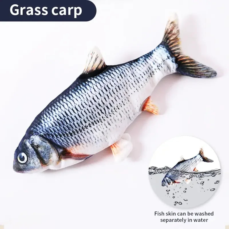 Electric Floppy Fish Cat & Dog Toy – USB Rechargeable Interactive Pet Toy Babs Carp