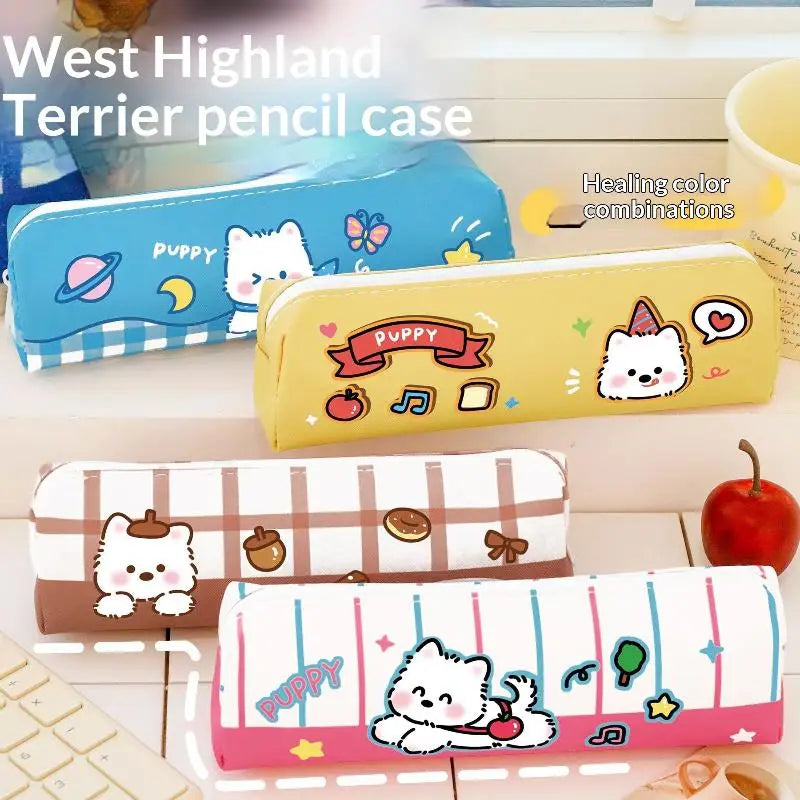 West Highland Pencil Case – Cute Portable Cartoon Stationery Organizer Pencil Case Babs
