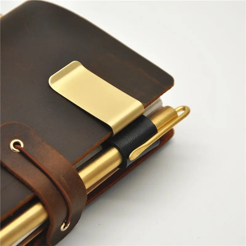 Metal Brass Pen Clip Holder for Notebook & Diary | Vintage Style Pen Clip Holder Babs Brass-Black