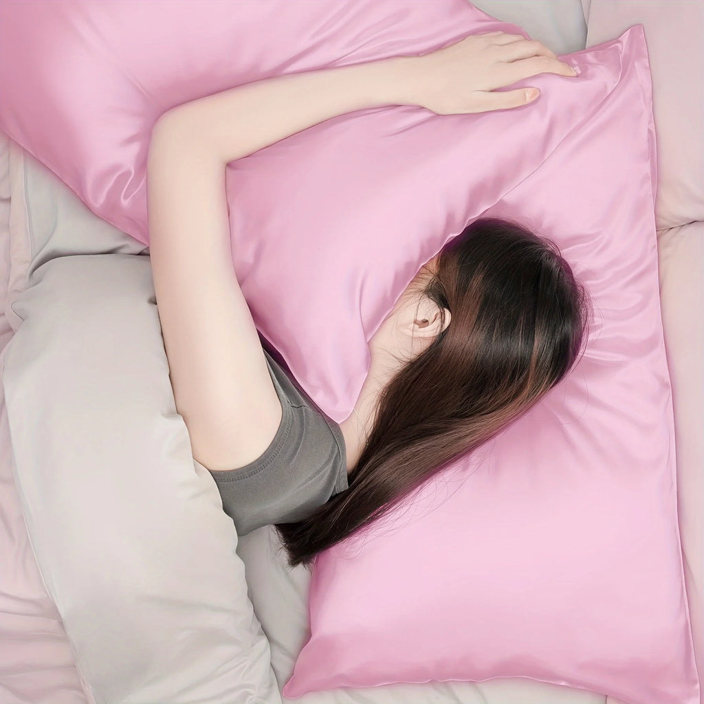 Satin Pillowcases Pair – Breathable, Skin-Friendly & Machine Washable Satin Pillowcase Babs
