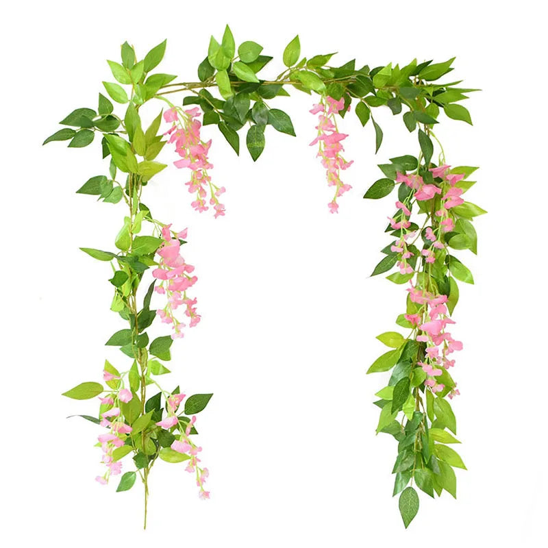 1.85M Wisteria Artificial Vine Garland – Silk Faux Flower Décor Artificial Flower Garland Babs
