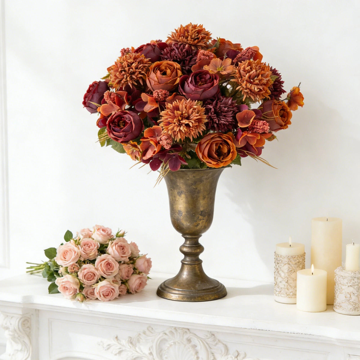 Artificial Silk Rose & Peony Bouquet – Wedding & Home Decor Artificial Flower Bouquet Babs