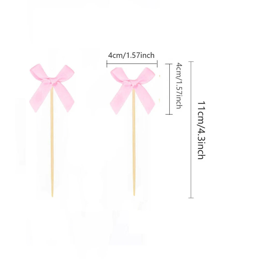 Pink Bow Cake Toppers – Birthday, Wedding & Baby Shower Cake Topper Babs