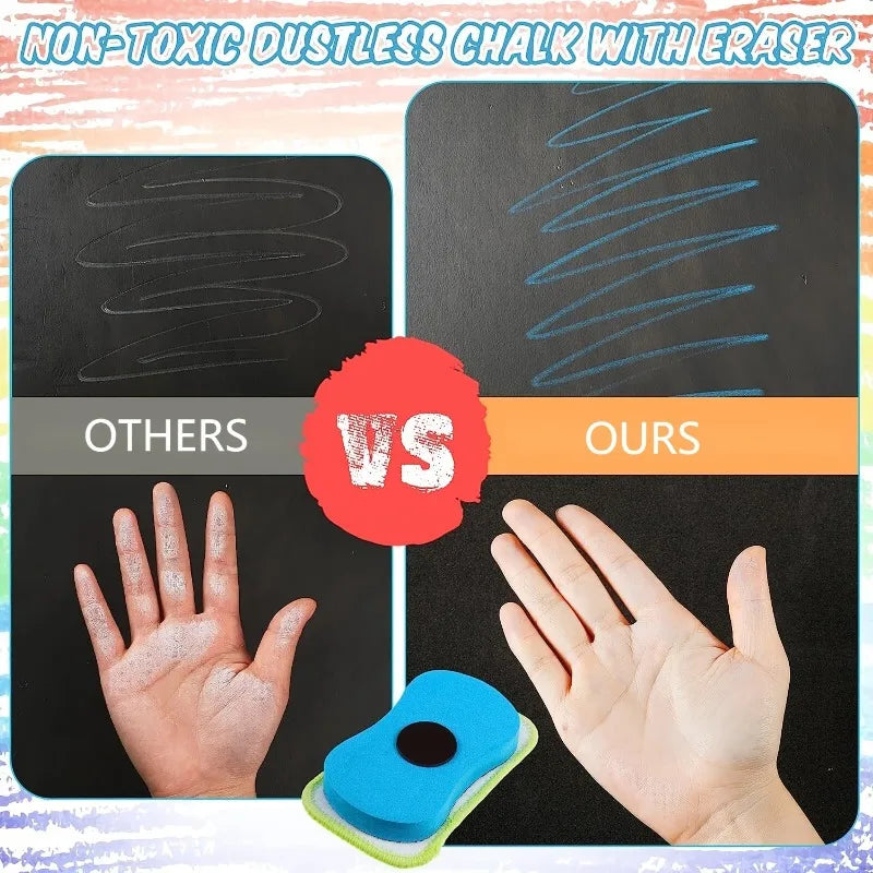 3-Pack Magnetic Washable Chalkboard & Whiteboard Erasers Chalkboard Eraser Set Babs