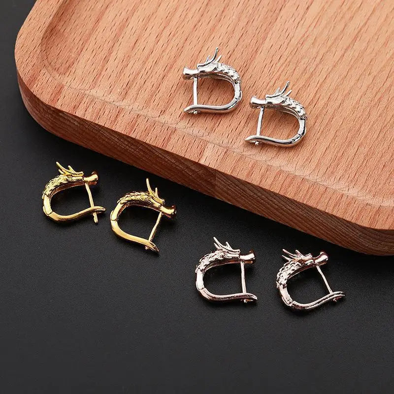 Dragon Head Hoop Earrings – 18K Gold Unisex Statement Hoops Hoop Earrings Babs