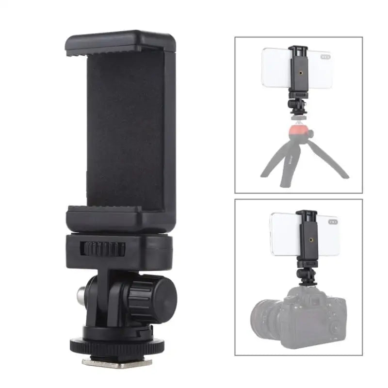 Universal Hot Shoe Phone Holder Bracket – 1/4" Tripod Mount Camera Phone Mount Babs