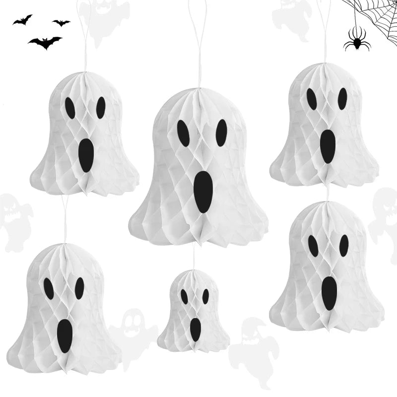 Halloween Ghost Honeycomb Paper Lanterns Hanging Decor Set Halloween Hanging Decor Babs
