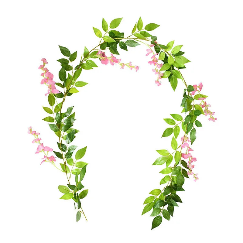 1.85M Wisteria Artificial Vine Garland – Silk Faux Flower Décor Artificial Flower Garland Babs pink