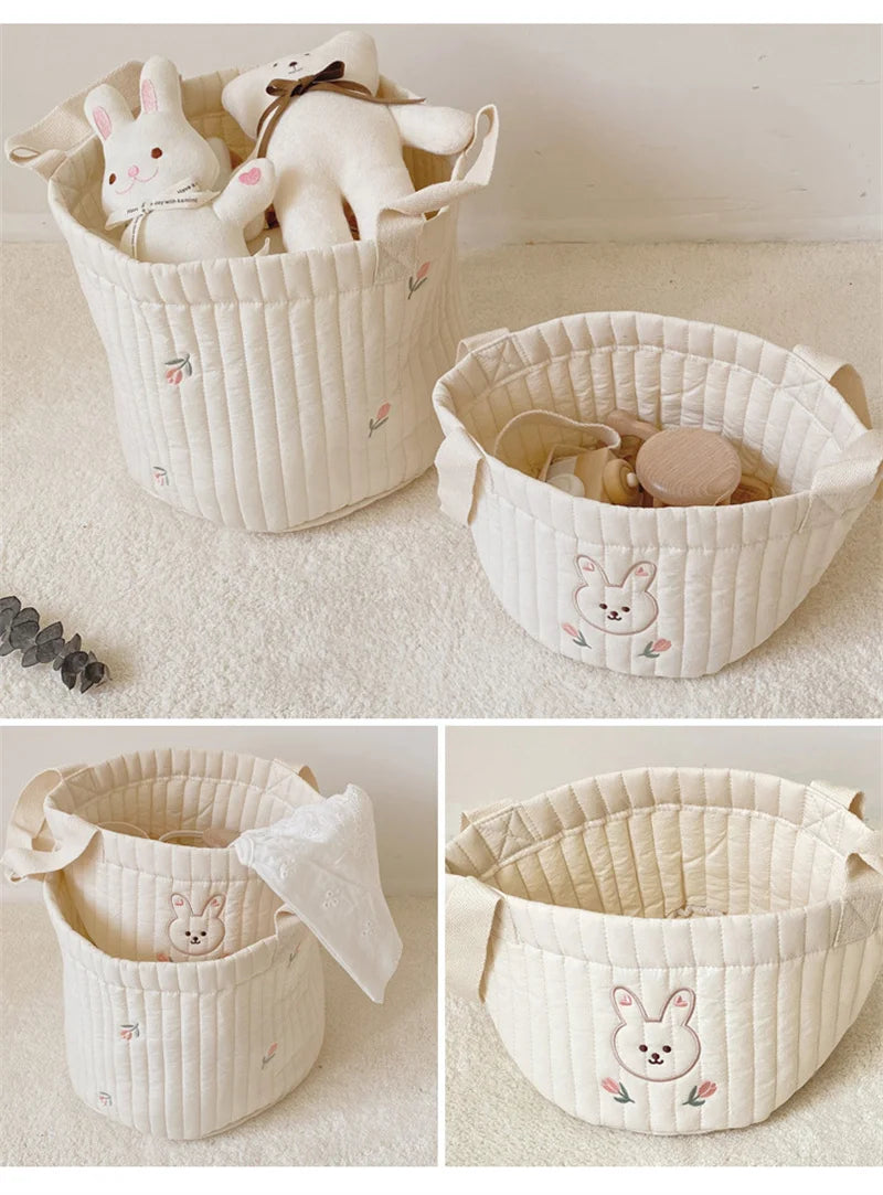 Cotton Baby Crib Organizer & Diaper Storage Basket | Babs Baby Crib Organizer Babs
