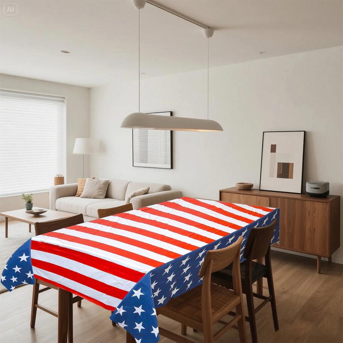 USA Flag Disposable Tablecloth – Patriotic 54×108" Table Cover Disposable Tablecloth Babs