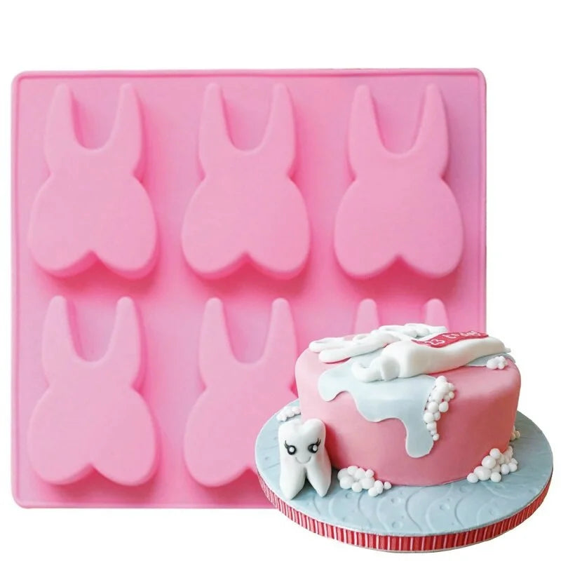 6-Hole Tooth Shaped Silicone Mold – Fondant, Chocolate & Resin Silicone Baking Mold Babs