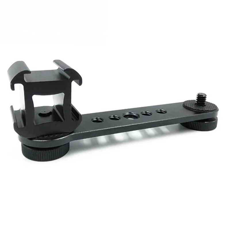 Triple Cold Shoe Extension Bracket for Tripod & Stabilizer Camera Mount Bracket Babs Black