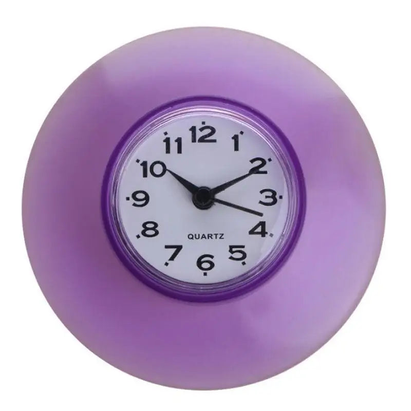 Waterproof Suction Cup Wall Clock – Kitchen & Bathroom Suction Cup Wall Clock Babs Purple