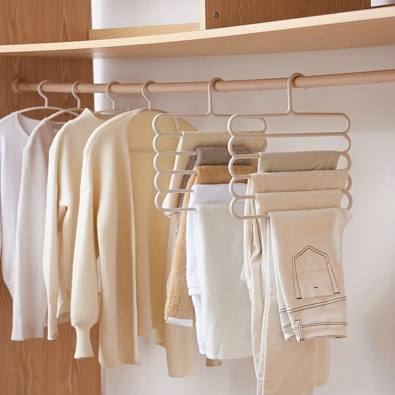 5-Layer Closet Pants Organizer – Space-Saving Clothes Hanger Closet Pants Organizer Babs