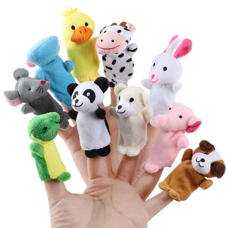 10-Piece Soft Plush Animal Finger Puppets – Kids' Party Toy Animal Finger Puppets Babs 10Pcs