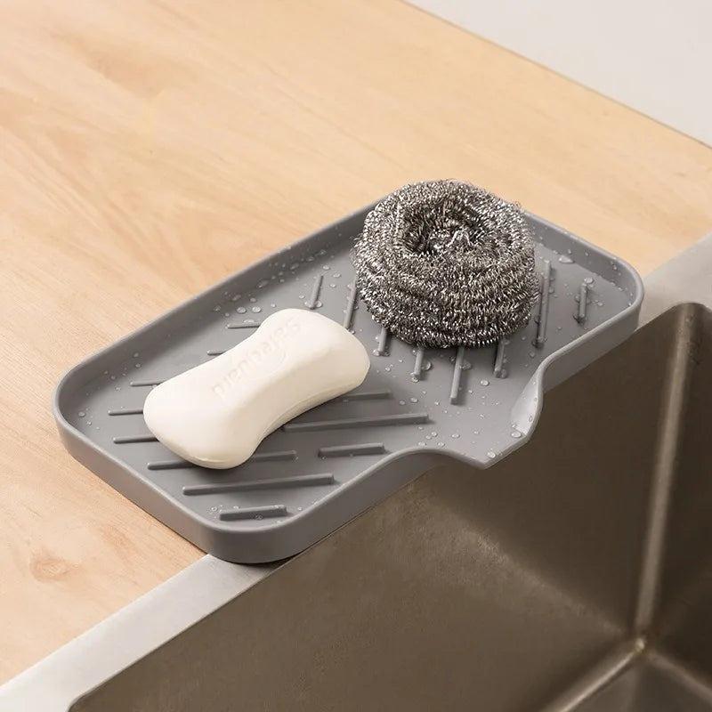 Silicone Sink Sponge Holder – Auto-Draining Kitchen Organizer Sink Sponge Holder Babs