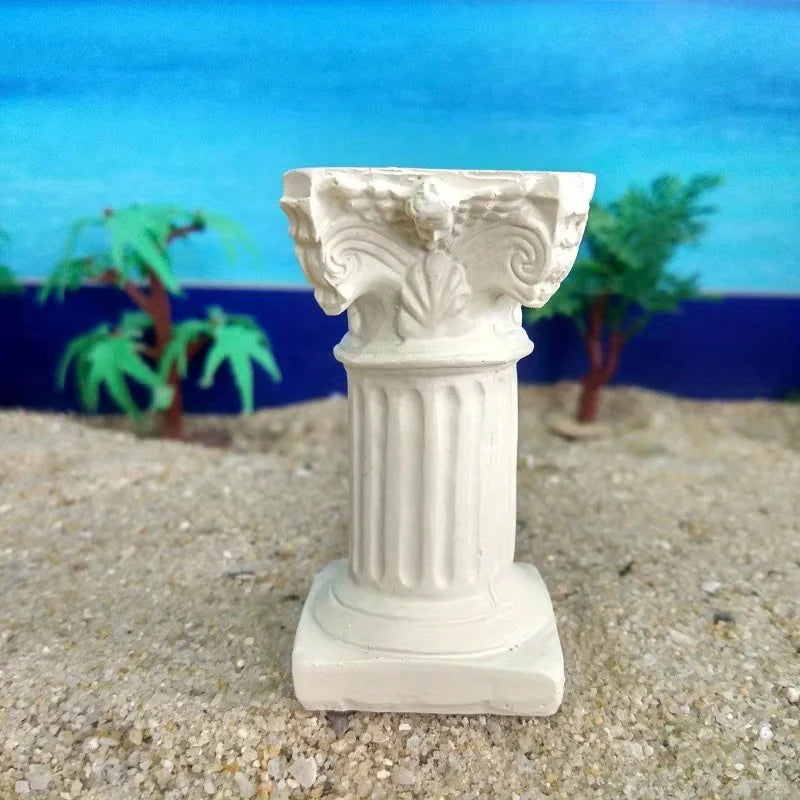 2pcs Resin Roman Column Miniature Ornaments – Greek Décor Miniature Resin Ornament Babs