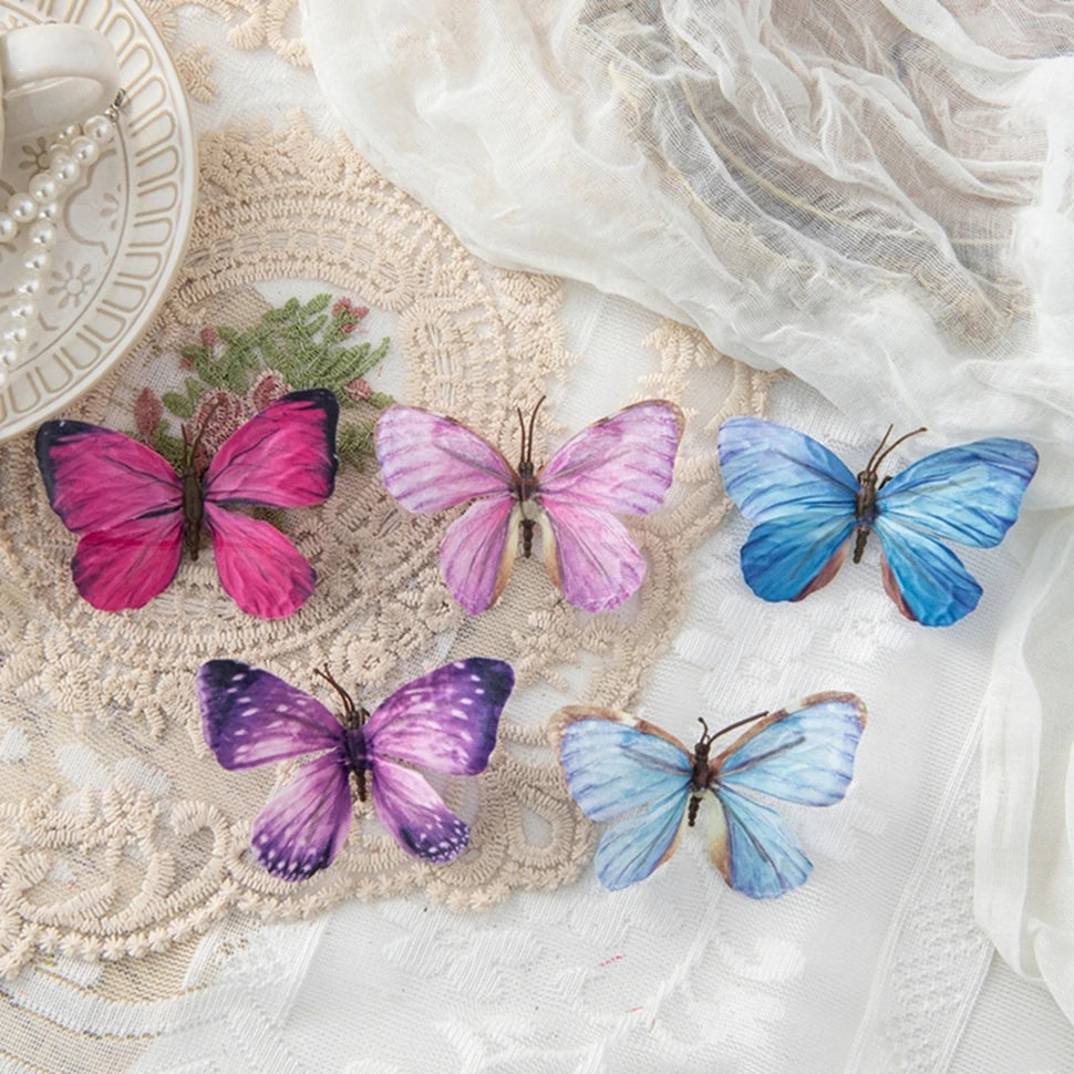 50/100 Pcs Artificial Fluorescent Butterflies for Home & Wedding Artificial Butterfly Decor Babs