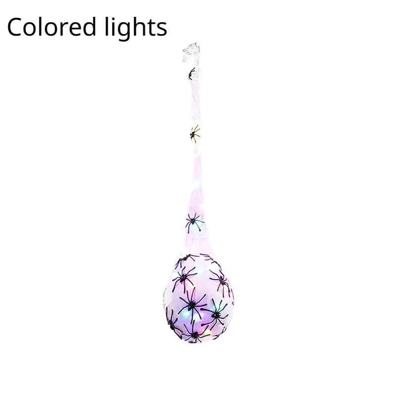Hanging Spider Egg Sack with LED Lights – Halloween Decoration Halloween Prop Decoration Babs colorful light 3PCS