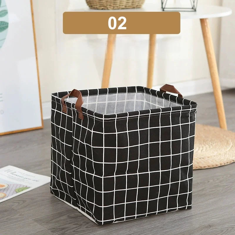 Foldable Cotton Linen Laundry Basket & Storage Bin Laundry Hamper Basket Babs 02
