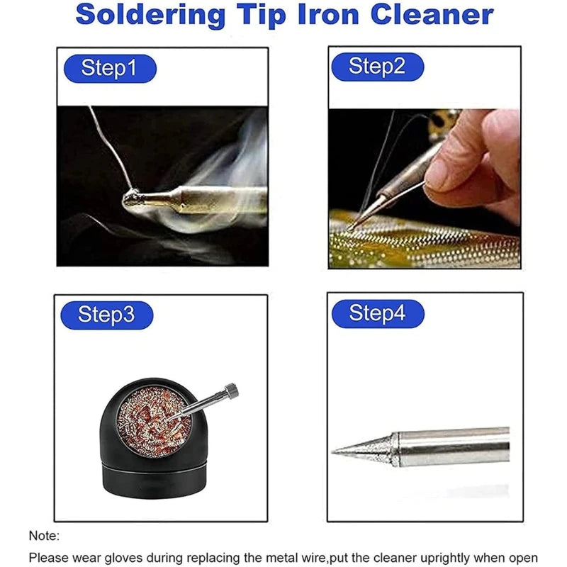 Soldering Iron Tip Cleaner – Brass Wire Ball & Mesh Stand Soldering Tip Cleaner Babs