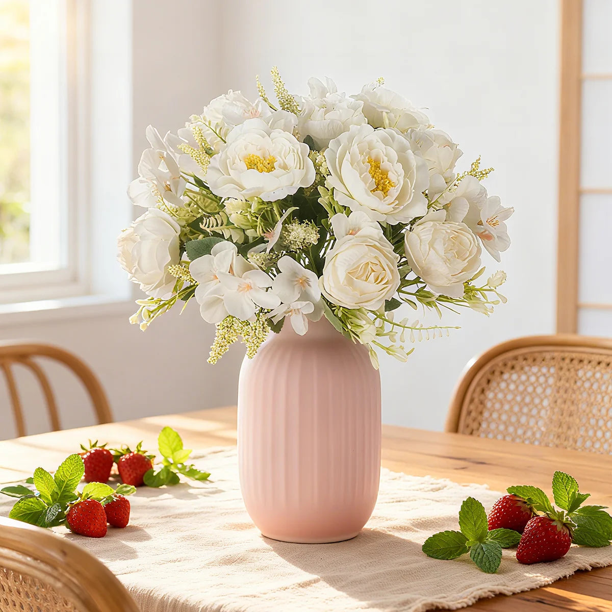 Artificial Silk Hydrangea Peony Flower Bundle – Wedding & Home Decor Artificial Flower Bundle Babs
