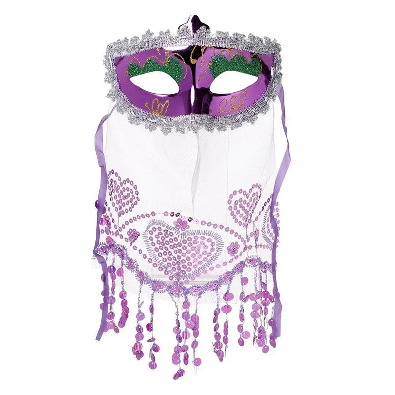 24pcs Lace Half Face Masquerade Masks with Veil | Party Set Masquerade Mask Set Babs