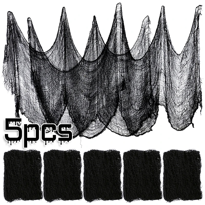 Halloween Black Gauze Fabric Haunted House Horror Décor Props Halloween Decoration Fabric Babs