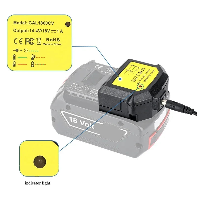 Bosch 14.4V–18V Li-ion Replacement Battery Charger GAL1860CV Battery Charger Babs