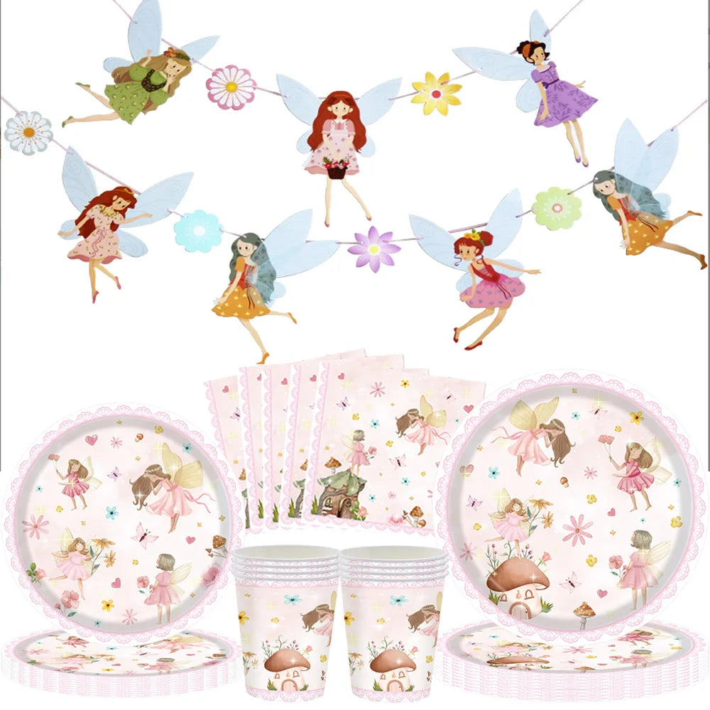 Fairy Party Supplies – Enchanted Garden Disposable Tableware Disposable Party Tableware Babs