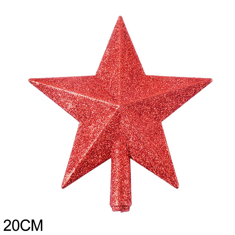 Gold Christmas Tree Top Star Ornament – 15cm & 20cm Christmas Tree Topper Babs 20cm red