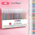 Glitter Gel Pen Set 24/36/48 PCS – Neon Shimmer 1.0mm Tip Glitter Gel Pen Set Babs 48 Colors