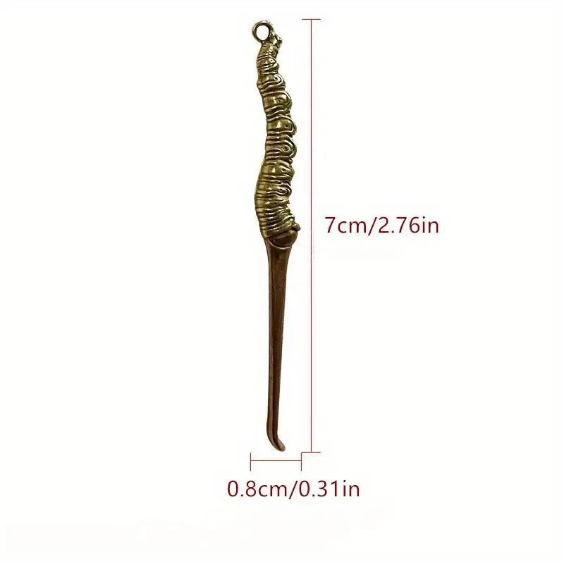 Brass Ear Pick Keychain – Hippocampus Animal Sculpture Pendant Brass Ear Pick Keychain Babs Cordyceps sinensis
