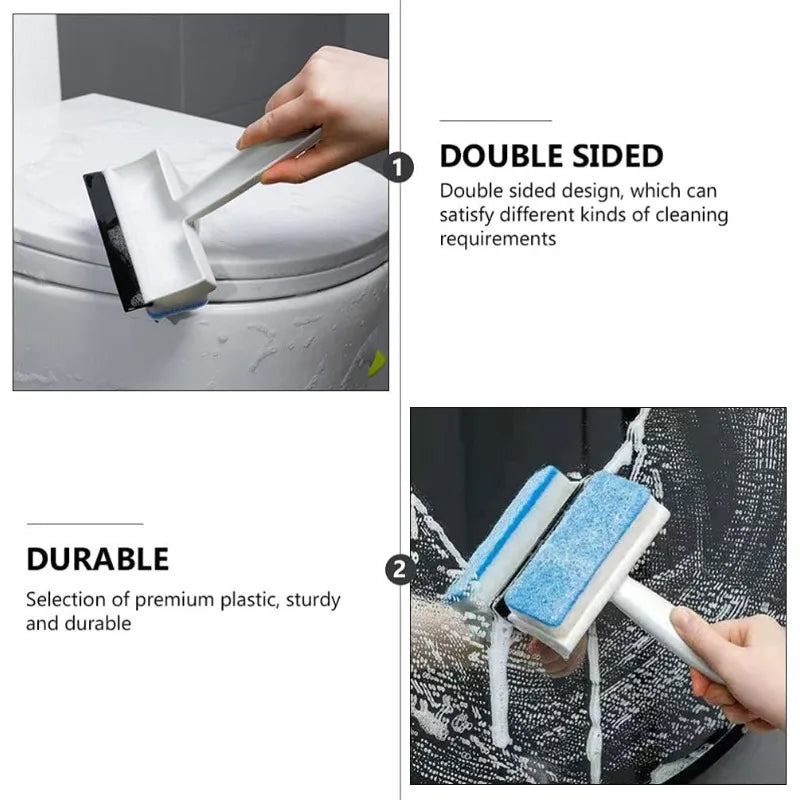 Double-Sided Glass Cleaning Brush & Bathroom Squeegee Bathroom Cleaning Brush Babs