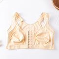 Front Closure Posture Bra – Wire-Free Push Up Cross Back Posture Corrector Bra Babs Beige 4XL