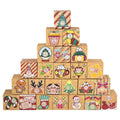 24-Day Christmas Advent Calendar Kraft Paper Gift Boxes Set Advent Calendar Boxes Babs Set-B 7x7cm